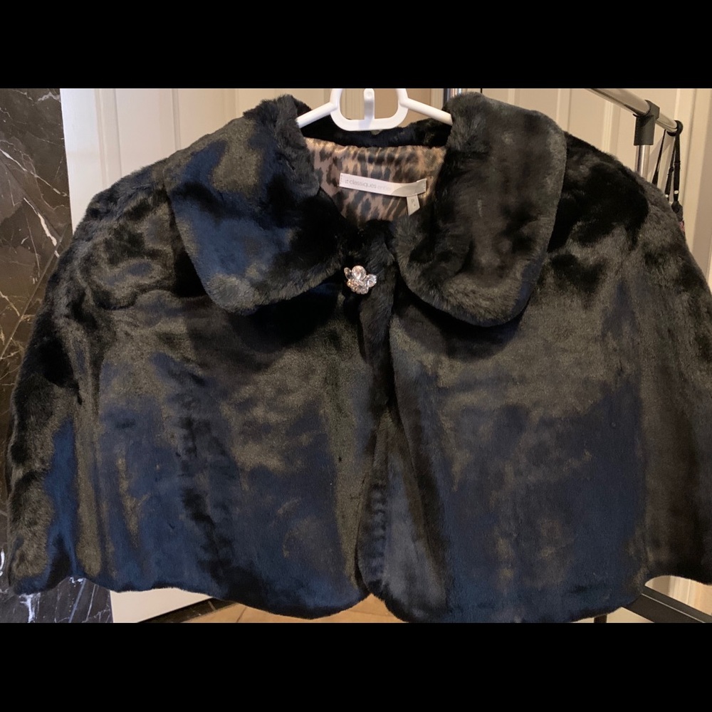 Black Faux Fur Cape